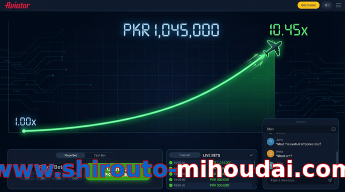 Main screen of Www.shirouto-mihoudai.com aviator page for PK players